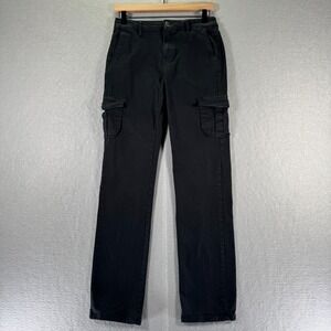 Well Worn Cargo Pants Womens 4/27 Black High Rise Logo Comfort Classic Outdoor